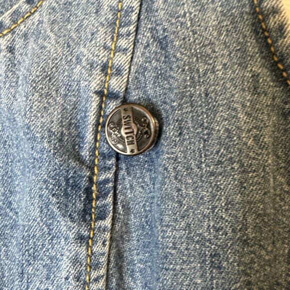 Vintage 90s Switch USA Sexy Denim Bodycon Midi Dress Size S - Picture 4 of 5